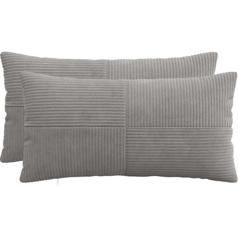 Kissenbezug 2 pcs ALMELO Hellgrau 40 x 70 cm Cord vidaXL