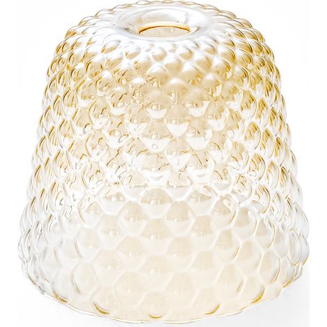 Diffuseur en verre ambré pour suspensions - finition dégradée transparente, design décoratif, culot E27 (grand verre) d.25X21,5