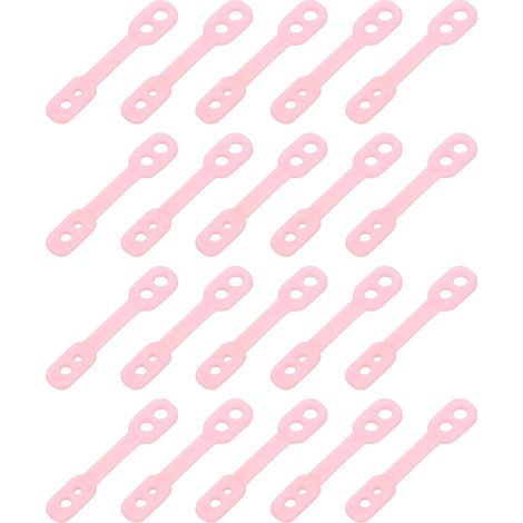 Lot de 20 cintres, coupe-vent, avec bandes de fixation en plastique, crochets, antidérapants, boucle de fixation, anti-goutte, pour une utilisation intérieure et extérieure, rose (1/5)