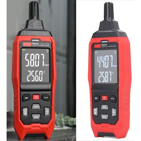Thermomètre numérique à point de rosée TA622A, thermomètre à bulbe humide, appareil de mesure de la température et de l'humidité ambiantes (1/5)