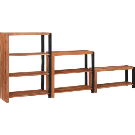 Maison Exclusive - Bücherregal 3 pcs Braun 80 x 30 x 110 cm Massi