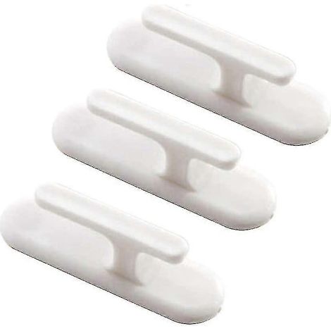 Lot de 6 embrasses murales pour rideaux, boucles de rideaux en plastique, crochets auto-adhésifs (blanc) (1/2)