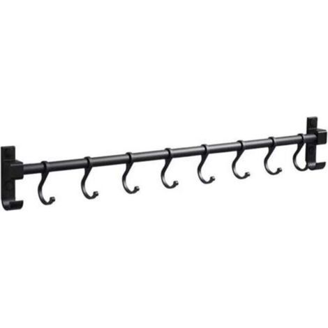 Barre de Cuisine Aluminium Barre Murale 50CM Porte Ustensiles de Cuisine avec 8 Crochets (1/4)