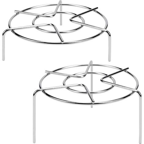 Edelstahl-Kochrost, runder Edelstahl-Kochrost für Pfannen, Töpfe, Kühlrost, zum Kochen, 2 Stück (14" niedrige Füße[201], 14" hohe Füße[201])