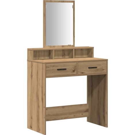 Maison Exclusive - Mesa Tocador con cajón Roble artesanal 79 x 41