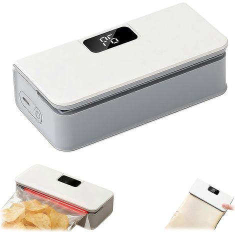 Scelleuse magnétique pour réfrigérateur, scelleuse de sacs portable 2 en 1 pour réfrigérateur et cuisine, mini scelleuse thermique rechargeable USB-C (1/5)