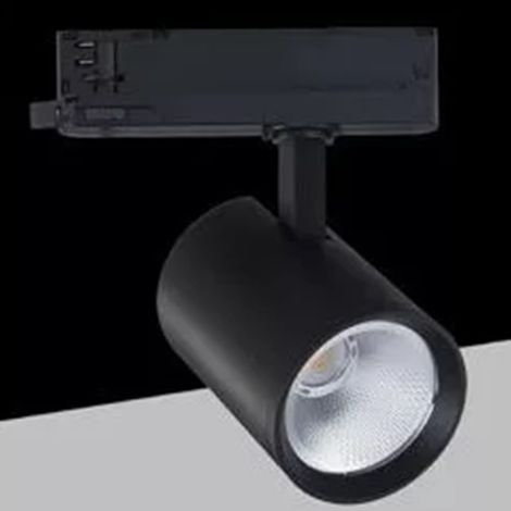 TRADE SHOP - Faretto Led Per Binario Trifase 40w Lampada Orientabile Luce Naturale 4000k Ip20 Gd19c30 - Nero