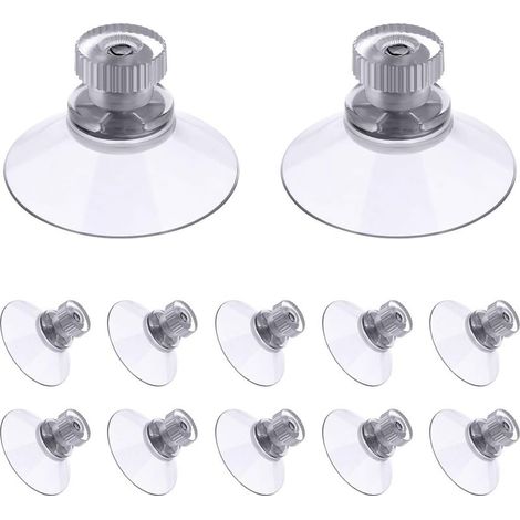 ventouse a visser, 12 Pièces 30mm Ventouses Transparentes avec Filetage, Extra Fortes PVC Plastique Suspension Rideau Isolant Ventouse pour Camping Car, Fenêtre, Salle de Bain, Van (1/5)