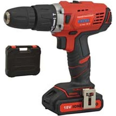 Trapano avv. mand. autos. mm.10 conn. usb batt. litio 18v con percuss. - 1 batteria al litio da 1,3 ah