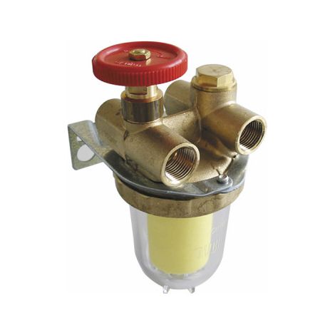 Filtre fioul 2 conduites avec robinet - OVENTROP : 2120261+2127500