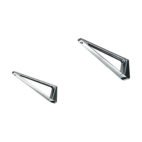 Support tablette bois - Profondeur : 230 mm - Largeur : 27 mm - Hauteur : 71 mm - Pour tablette de profondeur maxi : 250 mm - Charge : 27 kg - Décor : Argent - CONFALONIERI