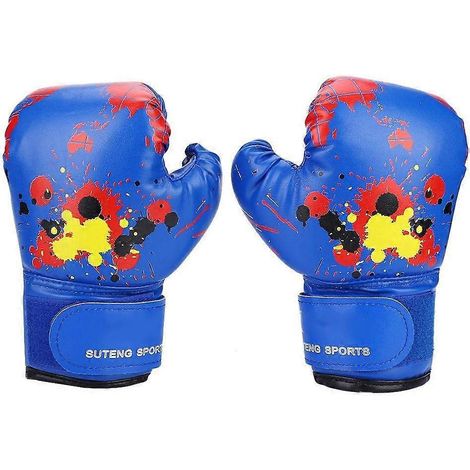 Gants de boxe, gants de boxe en cuir pour enfants avec motifs de dessins animés, gants de combat, mitaines de frappe pour débutants, spa (1/5)