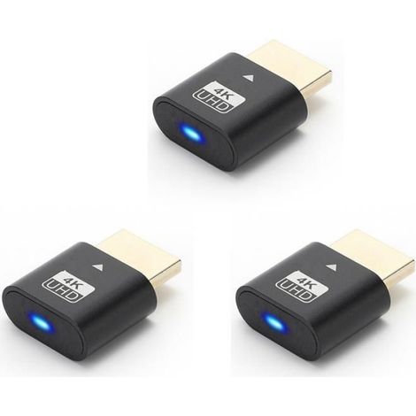 Prise Factice - Adaptateur 4K pour Carte Graphique - Compatible LED - Noir - Lot de 3 (1/2)
