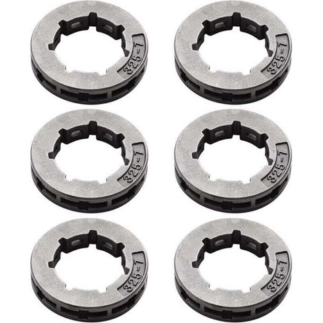 6 Pièces Jante Entraînement Pignon.325 Pouces 19mm 7T Petite Cannelure Compatible Tronçonneuse (1/4)