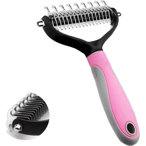 Brosse Chat ou Brosse Chien Poil Long Pour Toilettage, -Peigne de toilettage pour sous-poil élimine les poils morts et les feutrage (1/4)