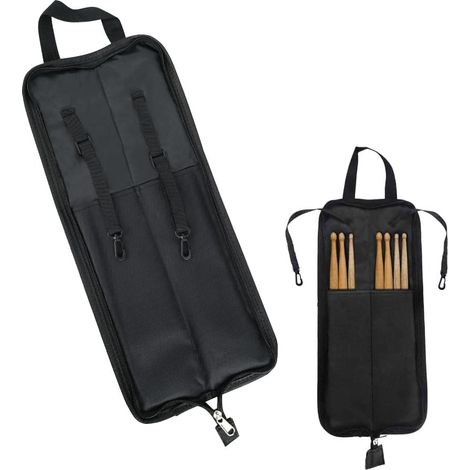 Sac pour baguettes et marteau à tambour, portable avec poignée, noir (1/5)