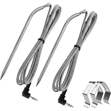Lot de 2 sondes à viande Camp Chef, capteur de température pour fumoir et barbecue à pellets, accessoires avec clip de fixation. (1/5)