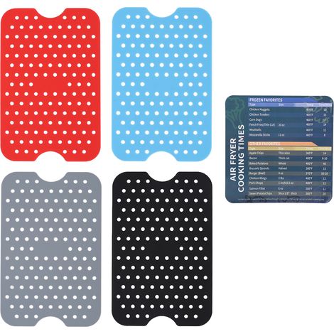 4 pièces Tapis de Friteuse en Silicone Réutilisables, Résistants à la Haute Température pour Cuisine