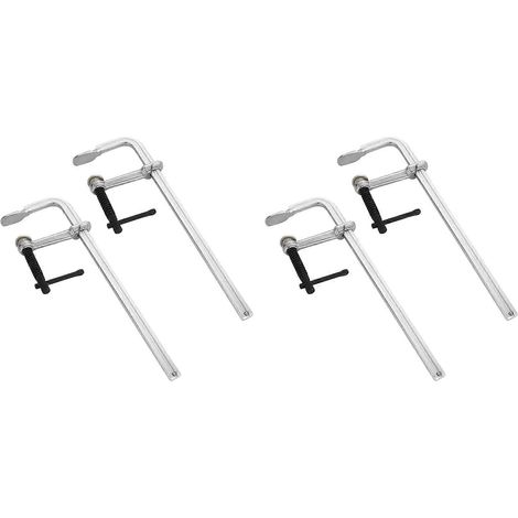 Lot de 4 serre-joints en F de 30 cm (12 pouces) pour soudage, serre-joints pour barres d'acier, robustes, ouverture maximale de 30 cm (12 pouces), profondeur de gorge de 7,6 cm (3 pouces). (1/5)
