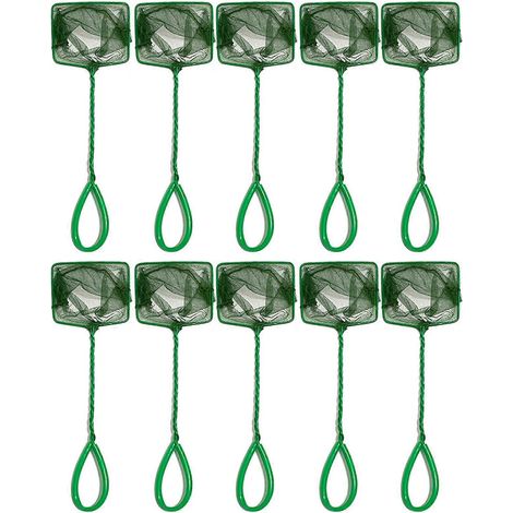 Filet de pêche et épuisette pour aquarium en 10 pièces, adapté aux aquariophiles amateurs et aux animaleries, facile à utiliser, maille fine, taille 5 pouces. (1/5)