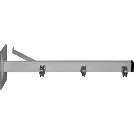 Étendoir à suspendre en acier galvanisé – 3 poulies – Dimensions 460 mm – Pack de 2 unités – Résistant à la corrosion pour usage intérieur et extérieur – Flores Cortes