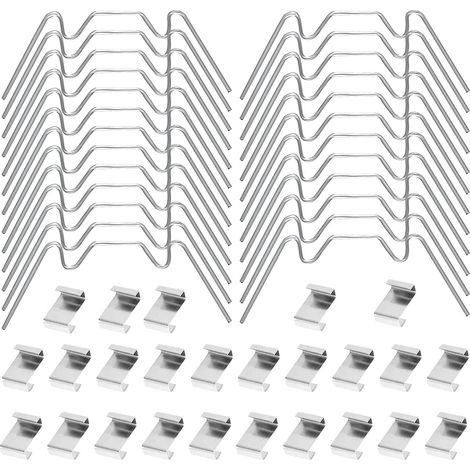 BEBUSINGOTO 60 clips de acero inoxidable para vidrio de invernadero. (1/5)