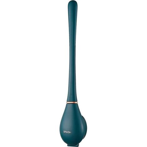 Brosse WC plate en silicone bleue, à suspendre, brosse WC flexible en silicone, brosse WC de salle de bain avec support à séchage rapide, murale, sans poinçonnage (1/4)