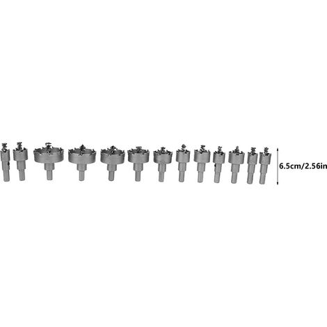 Kit de 13 scies cloches à pointe carbure, forets de 16 à 53 mm, exclusivité entrepôt international (1/5)