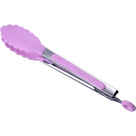 Lot de 7 pinces de cuisine de 20 cm (8 pouces) en silicone antiadhésif et acier inoxydable, avec système de verrouillage, idéales pour le barbecue et les grillades. (1/5)