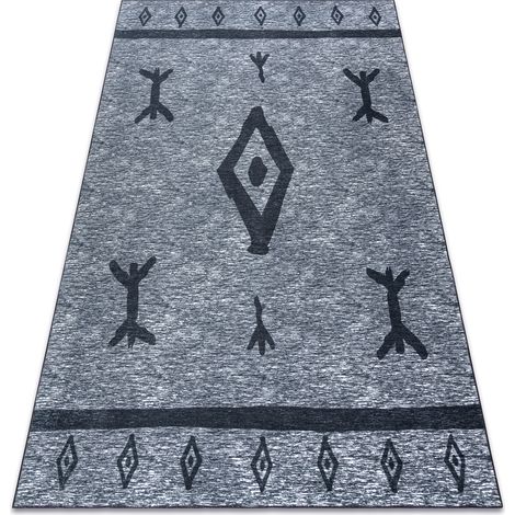 ANTIKA carpet 119 tek, modern aztec, washable - grey grey 80x150 cm