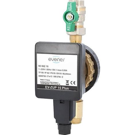 Circulateur set de raccordement en 2 pièces DN15(1/2"), robinet à boisseau sphérique et clapet anti-retour (1/3)
