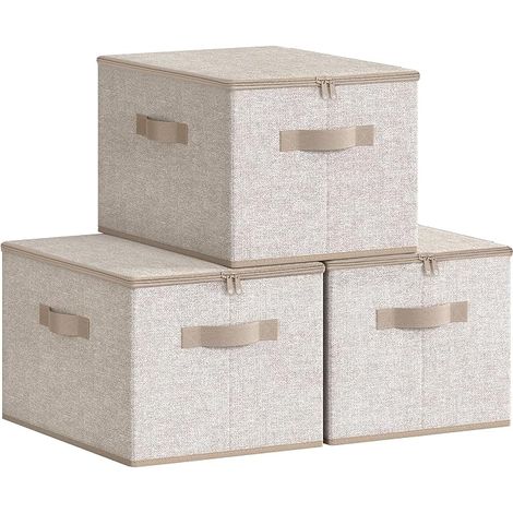 SONGMICS Aufbewahrungsbeutel, 3er-Set, faltbar, mit Deckel (1/5)