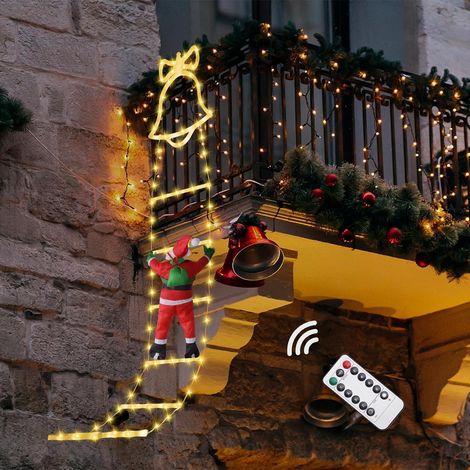 Luci Natale LED Babbo Natale su Scala Impermeabile Bianco 160cm (1/4)