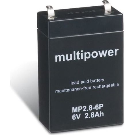 Batterie au plomb - POWERY - MP2,8-6P - 6V - 2,8Ah - Rechargeable sans entretien (1/2)