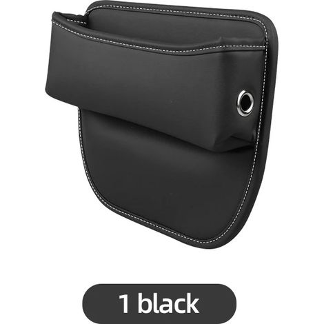 (1 pièce noire) Boîte de rangement en similicuir pour console centrale de voiture, côté siège, avec porte-bouteille intégré (1/5)