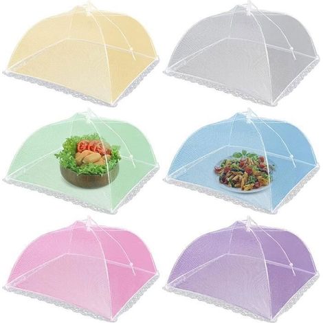 Cloche Alimentaire Parapluie, Cloche a Fruits 6 Pcs, Cloche Anti-Insectes Pop-up, Nourriture Maille, pour Barbecue Pique-Nique (1/4)