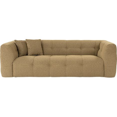 Sofa 3-Sitzer modern Bouclé mit Kissen 235cm Cady - Braun (1/5)