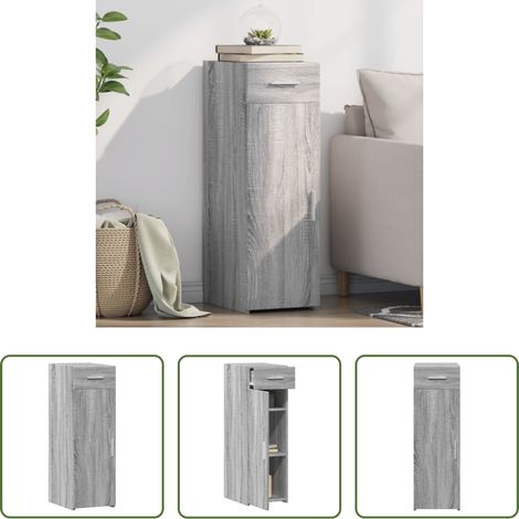 Holzwerkstoff - Sideboard Grau Sonoma 30x42,5x93 cm Holzwerkstoff (1/5)
