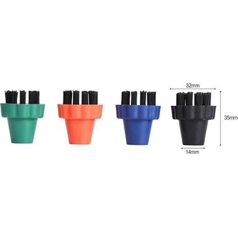[Brosse de Nettoyage Vapeur] Lot de 4 Brosses à Poils Nylon Colorées pour Vaporetto et Lecoaspira - Compatible Multi-Modèles, Nettoyage Efficace, Couleurs Hygéniques (4 Pièces, Taille Compacte) (1/4)