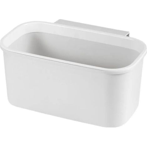 Comodino con ganci - casa cestini di immagazzinaggio - Scatola di immagazzinaggio Contenitore di-memorizzazione - Tavolo da comodino Organizzatore, un comodino per dormitorio - Plastica - Bianco (1/5)