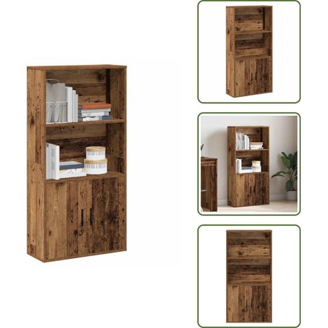 Bücherregal Altholz-Optik 60x24x120 cm Holzwerkstoff - Bücherregal - Bücherregale - Bücherschrank - Lagerschrank (1/5)