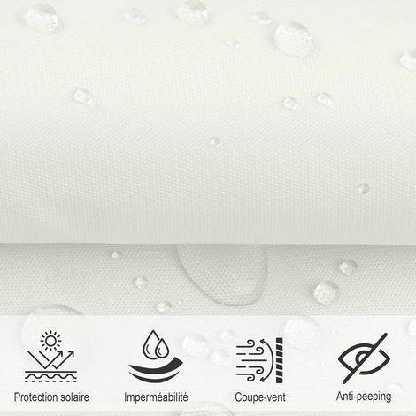 Voile d'ombrage triangulaire 3 x 3 x 4,25 m, imperméable et anti-UV, pour patio, jardin, terrasse, balcon, blanc crème (1/4)