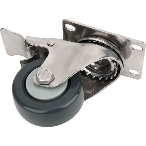 4-Zoll-Polypropylen-Bremsrad, Universalrolle, Halterung aus Edelstahl 304, geräuscharme Lenkrolle, Tragfähigkeit 70 kg / 154,3 lb (1/5)