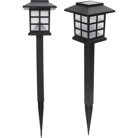 Lot solaire LED 2pièces étanche, blanc, petite maison lumineuse pour allée (1/5)