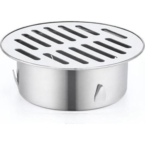 Scarico a pavimento rotondo in acciaio inox, griglia metallica in acciaio, filtro anti-intasamento, balcone esterno, cortile, utensili domestici (90 m)