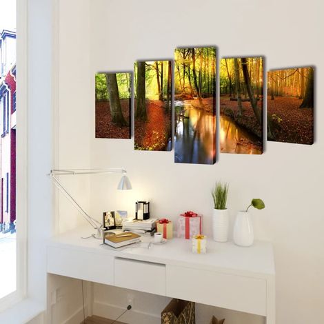 Set de toiles murales imprimées Forêt 100 x 50 cm CFW644943 (1/5)
