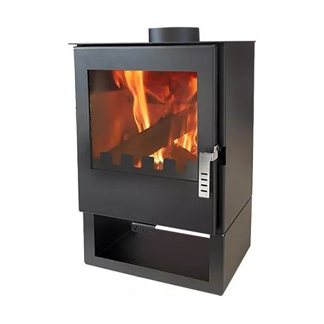 Poêle à bois compact 5 kW – Efficacité 80,2% – Pour espaces de 40 à 80 m³ – Évacuation des fumées 150 mm – Verso