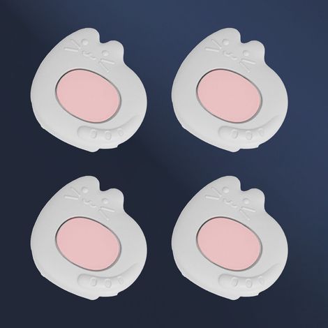 Eckenschützer, 4er-Set, mit Cartoon-Motiv, ideal zum Schutz von Möbelecken vor Stößen durch Babys. Katzenmotiv. Farbe: Grau (5 x 5 x 2 cm) (1/5)