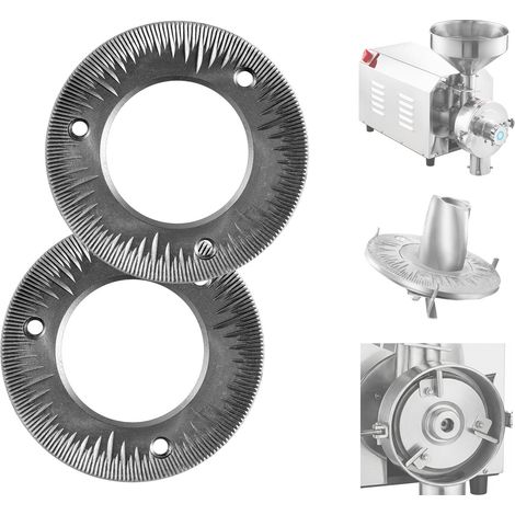 Mophorn Set di 2 dischi di macinazione di ricambio per mulino elettrico, compatibili con modelli HN-2200 e HN-3000. Piastre in ghisa per macinazione a secco di mais, cereali e spezie. (1/5)