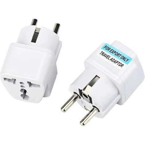 2x Adaptateur Universel Secteur US/UK/Chine vers Europe (EU) / France (FR) Prise électrique avec Terre Normes CE RoHS 16A Blanc Compatible with Clarisonic mia2, Philips,Oral b, Samsung (1/5)